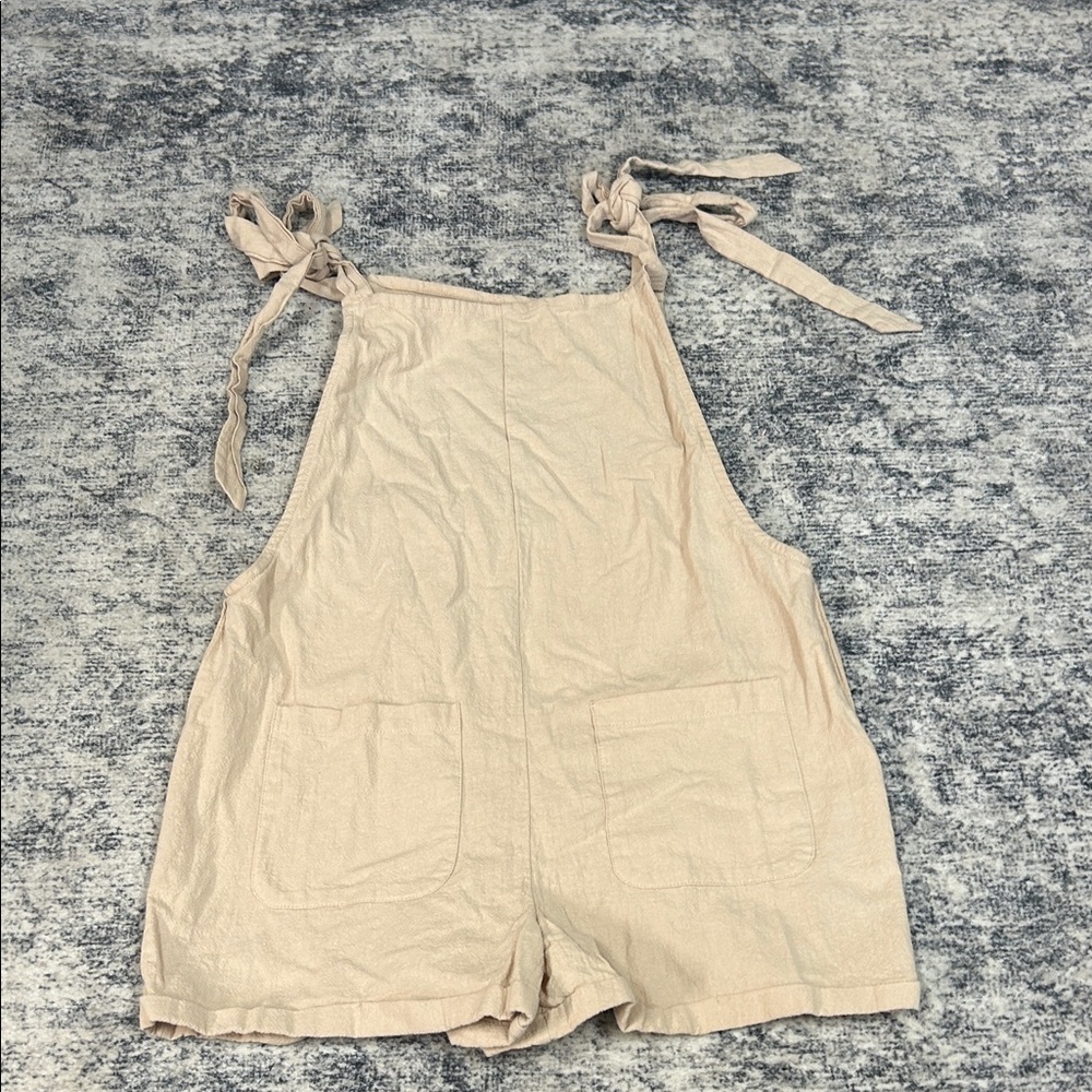 SHEIN Cream Tie-Strap Jumpsuit
